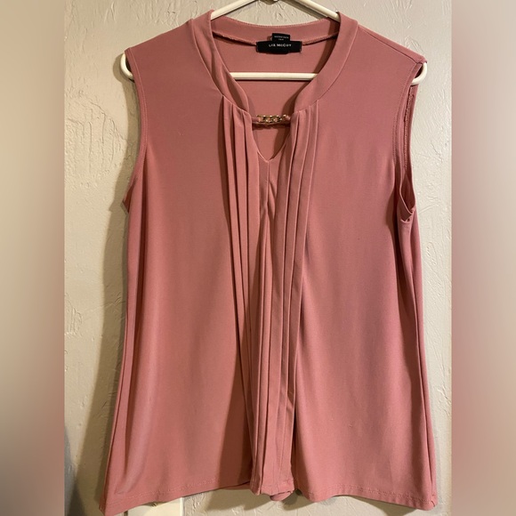 Tops - Sleeveless Pleated Front Women’s Top - Mauve Pink